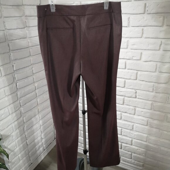 Anne Taylor Factory Ladies Size 12 Dark Rose Slight Flare Dress Pants - Picture 2 of 12